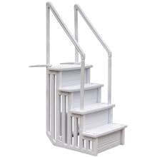 Gre Pooltreppe für Einbaubecken, 4-stufig, Polyethylen, weiß