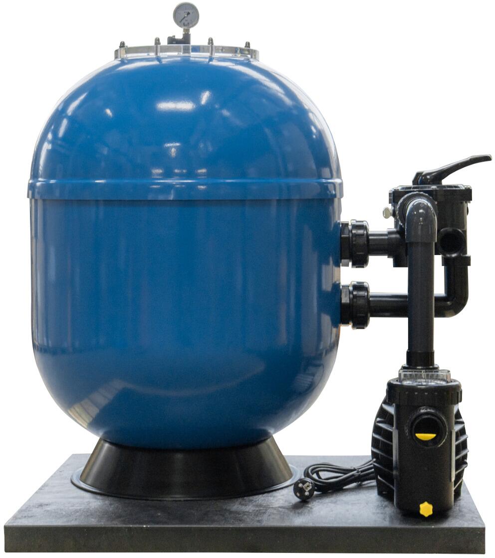 Oku Atlantica Sandfilteranlage mit Badu Prime 13 Pumpe, 13m³/h bei 8m, Ø 620mm, 6-Wege-Ventil, 400V, blau