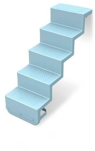 Reku Pooltreppe Eleganz, Poolleiter Einstiegsleiter für Wandbefestigung 6-stufig 80 kurz, meerblau