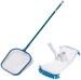 BWT 40661 Pool-Reinigungsset Poolpflege Kescher Poolbürste Thermometer Alu-Teleskopstange 160cm blau