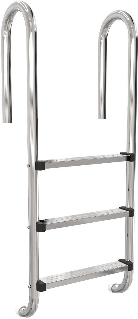 Oku Einstiegsleiter Poolleiter, eng, 3-stufig, Ø 42mm, V4A Edelstahl