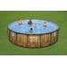 Bestway 56725 Power Steel Swim Vista Frame Pool, 488x122cm, rund, Kartuschenfilter, braun