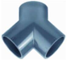 Verbindungsstück Y-Stück 45°, 3x Klebemuffe Ø 50mm, PVC, grau