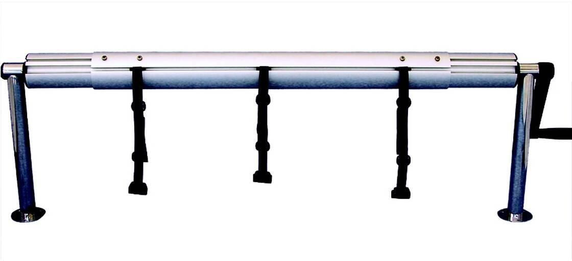 Trend Pool Aufrollvorrichtung komplett, 410-570cm, Flanschmontage, beidseitig fest, Edelstahl