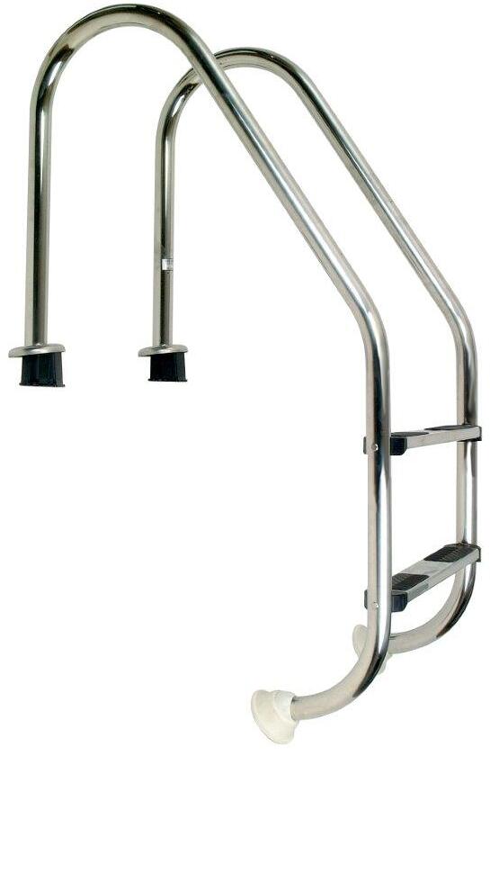 Einbauleiter Poolleiter mit Ankerhülsen, 2-stufig, Edelstahl AISI 304