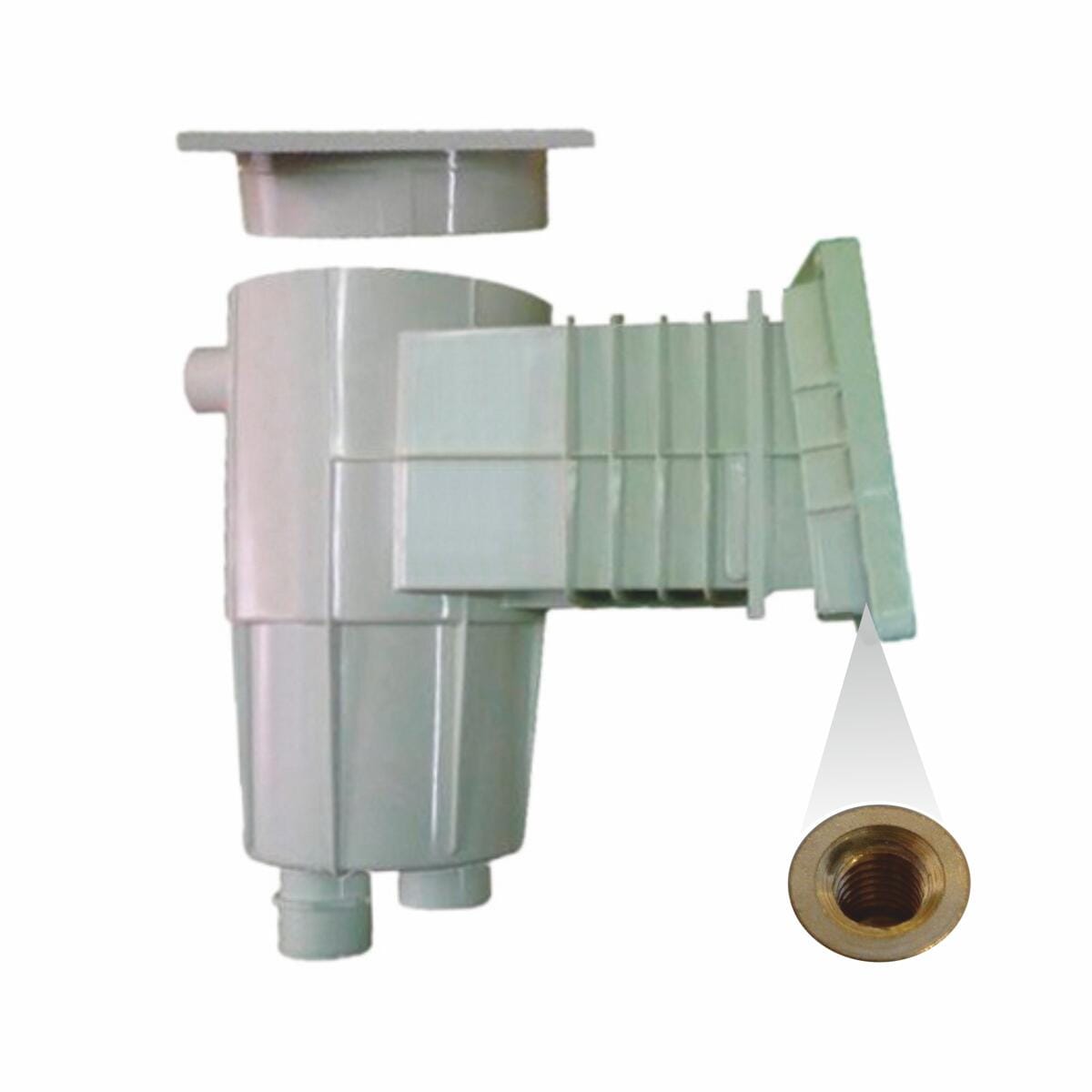 Vagner Pool Skimmer für Folienpools, mit Messingeinsätzen, Standardhals, 6° Neigung, 17,5l