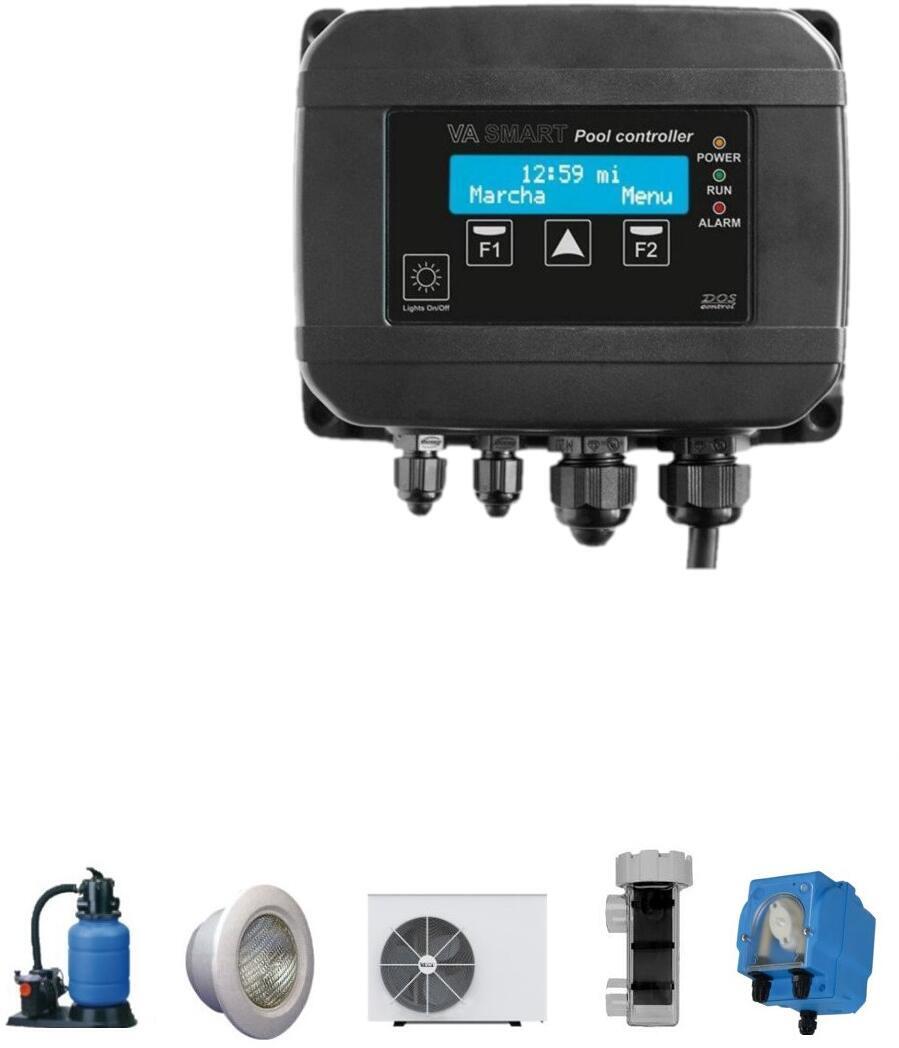 Vagner Pool Va Smart Elektro-automatische Steuerung Filteranlage, Beleuchtung, Wärmepumpe, Salzelektrolyse, Dosierpumpe, Winner/Preva, Wandeinbau, sch