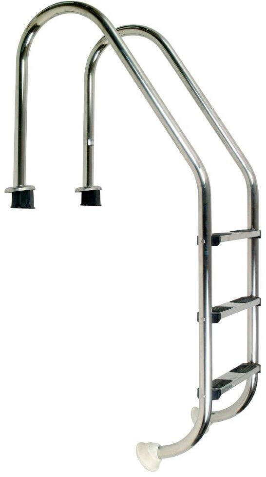 Einbauleiter Poolleiter Standard mit Ankerhülsen, 3-stufig, Edelstahl AISI 304