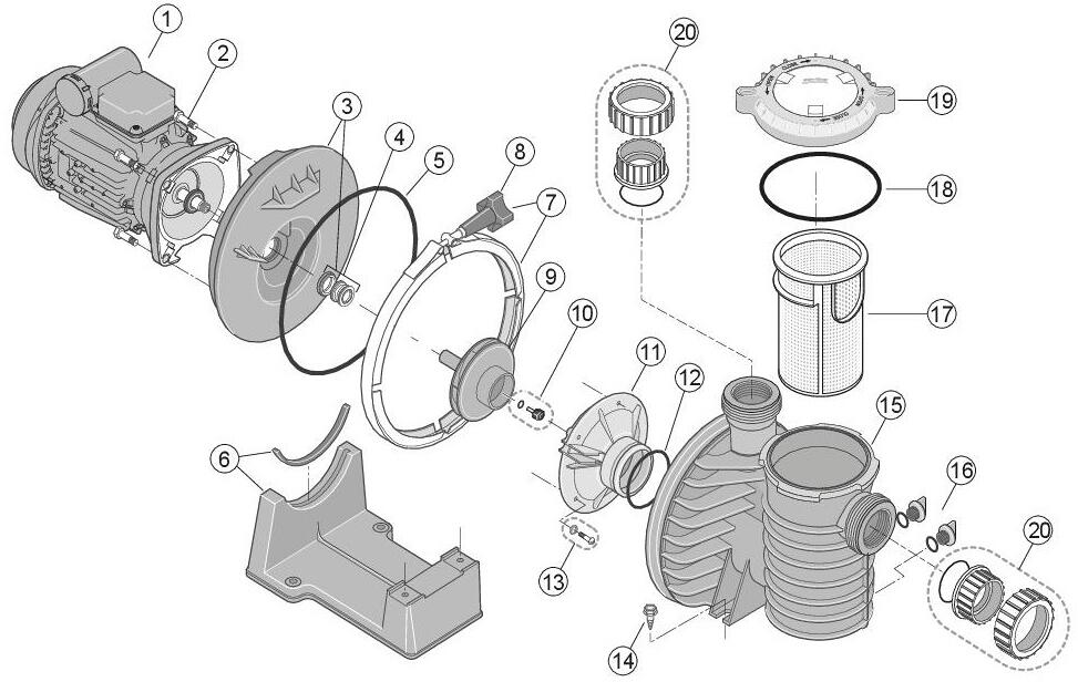 Pentair Ersatzmotor für Sta-rite Max-E-Pro-5P6R Poolfilterpumpe, einphasig, 1,1kW