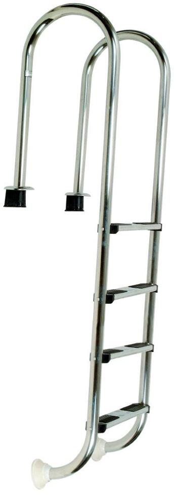 Einbauleiter Poolleiter Muro Slim mit Ankerhülse, 4-stufig, Edelstahl AISI 316
