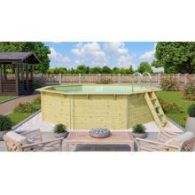 Trend Pool Holz-Pool, 470x470x124cm, achteckig, Sandfilter, Metallecken, sand