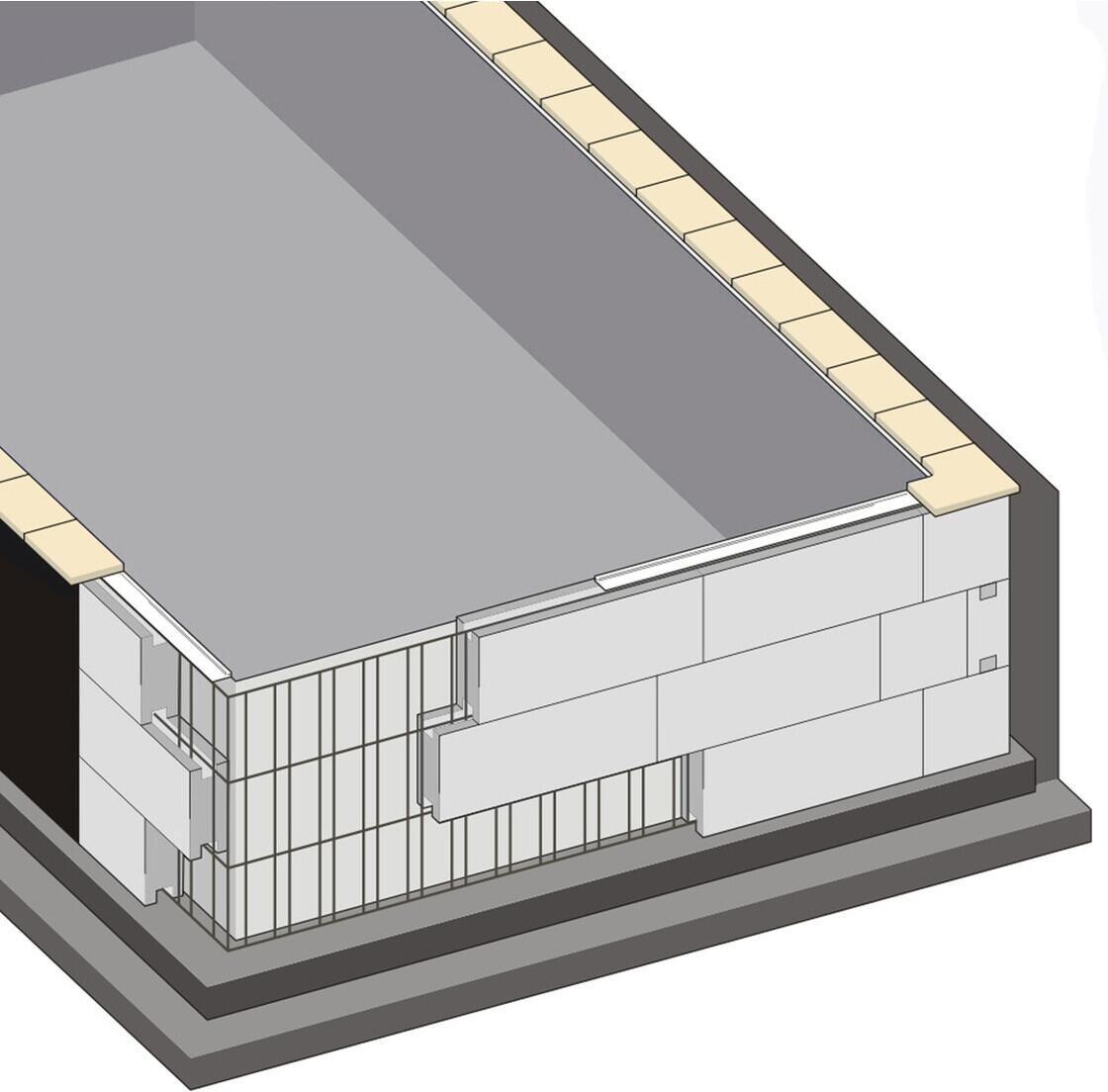 Trend Pool Trendstone Styroporpool Premium Set, 700x350x150cm, rechteckig, EPS40, Innenhülle hellgrau, Treppe Gesamte Breite, Sandfilteranlage