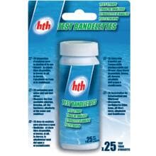 hth Teststreifen für Wasseranalyse Chlor, pH-Wert, Alkalität, Stabilisatoren, Brom und Härte, 25 Stück