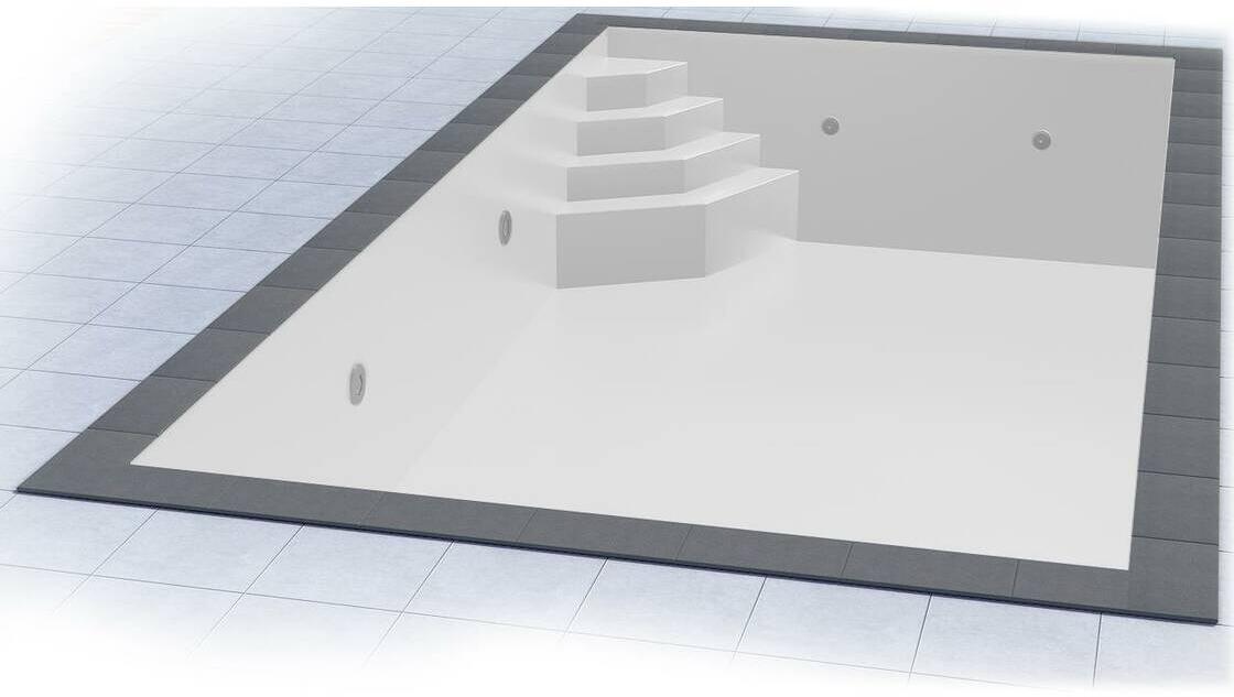 Poolfolie Grandliner Premium für Rechteckbecken mit Ecktreppenausbildung Smaragd links, 800x400x150cm, weiß