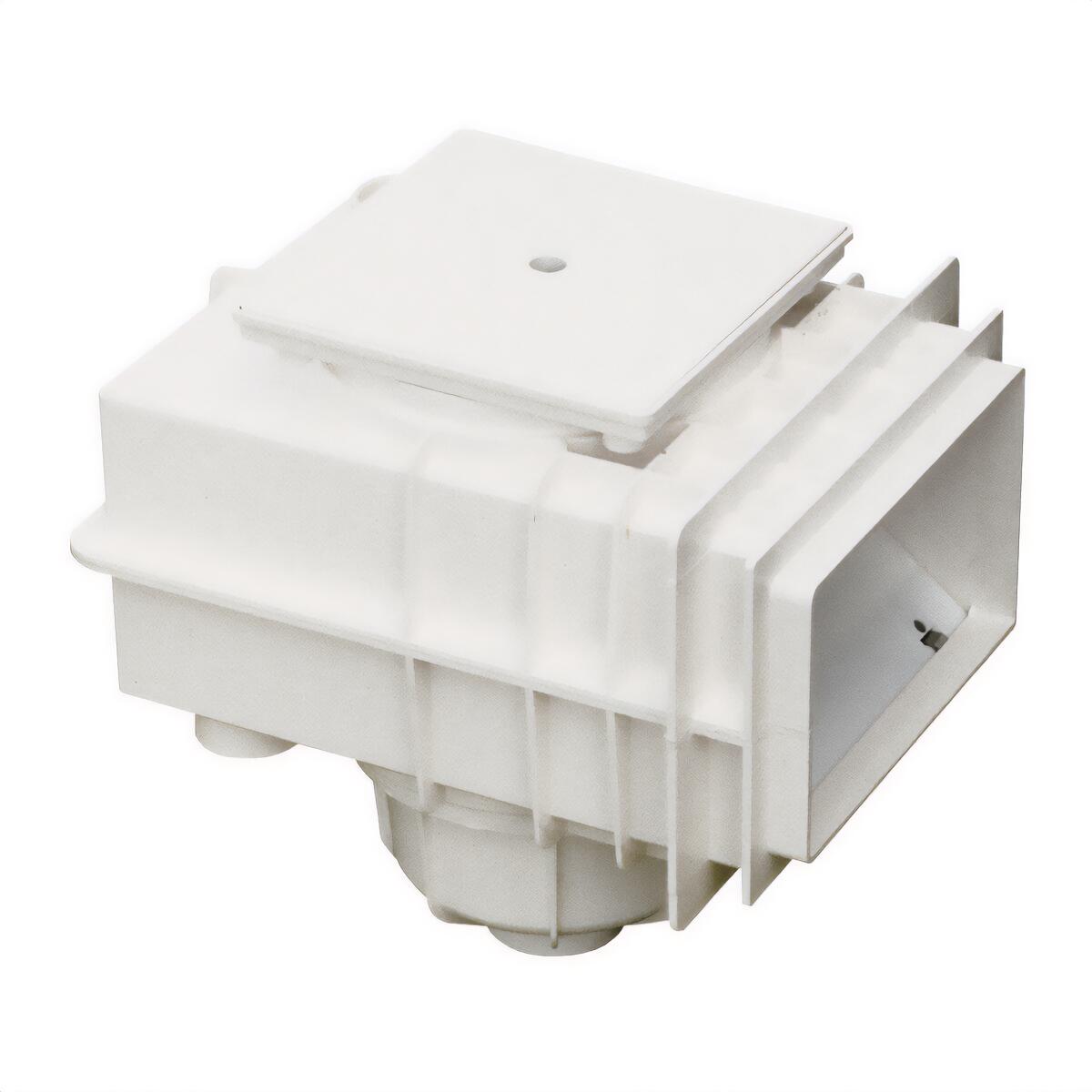 MTS Einbauskimmer V20 ABS für Beton, 200x150mm, Anschluss 50/63mm, weiß