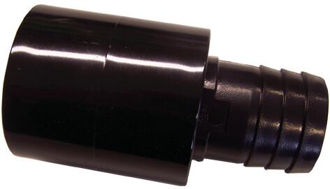 Adapter für Saugschlauch, Ø 50mm Muffe, Ø 38mm Schlauchtülle, schwarz