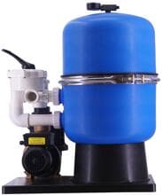 OKU Hawaii Sandfilteranlage mit Pahlén WaterVise Pumpe, Ø 600mm, 6-Wege-Ventil, 230V, blau