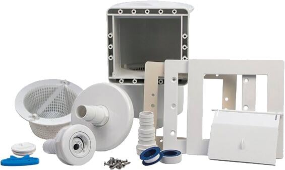 Midas Einbauskimmer Mini für Stahlwandbecken, ABS, Einlaufdüse, 5m3/h, weiß