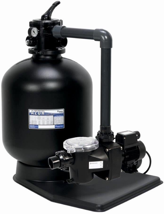 Pentair Azur KIT380 Sandfilteranlage mit FreeFlo FFL-051 Pumpe, 9m³/h bei 8m, Ø 380mm, 6-Wege-Ventil, 230V, inkl. Filterpalette und Anschlussrohr, sch