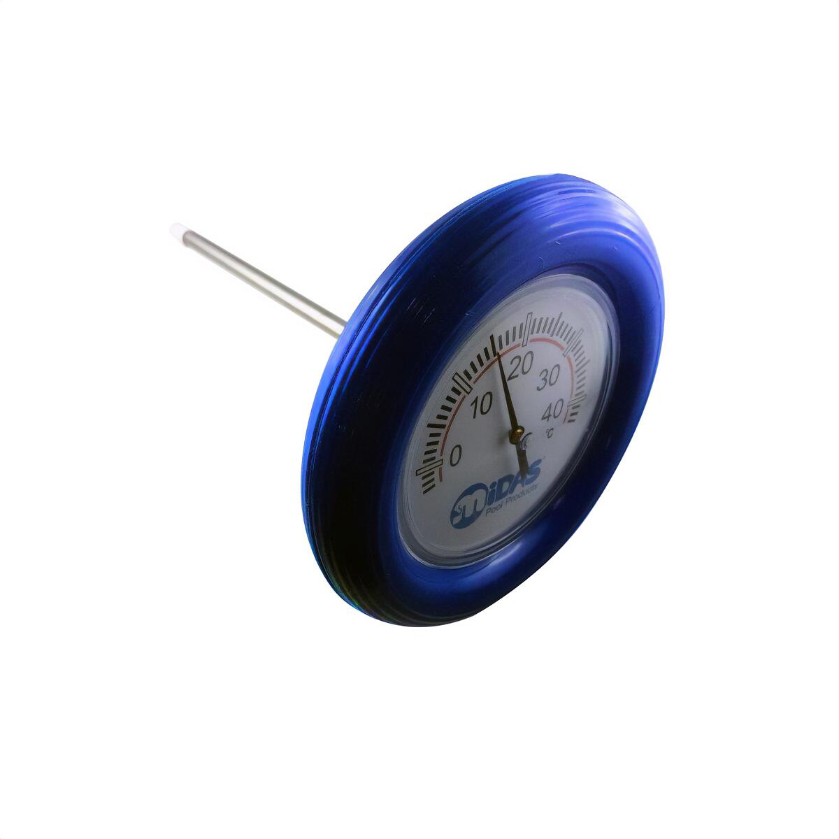 Midas Mida Therm Badethermometer Poolthermometer mit Schwimmring, Kunststoff, rund, blau