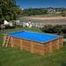 Gre Solarabdeckplane Holzbecken Evora 2, rechteckig, 620x420x136cm, 400µ, blau