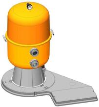Vagner Pool Sandfilteranlage, geteilter Behälter Kit 500, 6-Wege-Seitenventil mit Pumpe Bettar Top 12, 12 m³/h, 230 V, gelb