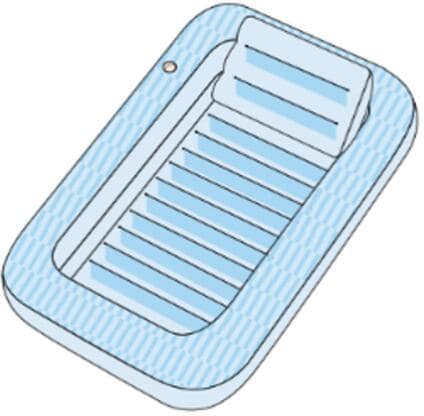 Swim Essentials Aqua Rectangle Tanning Pool Lounger Luftmatratze, 178x120x31cm, blau