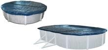 Interline Winterabdeckung, rund/oval, mit Netz, blau