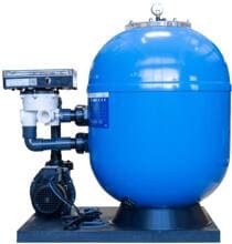 OKU Atlantica GFK Sandfilteranlage Ø 620mm komplett mit Rückspülautomatik BADU OmniTronic und BADU Alpha ECO Soft Poolpumpe