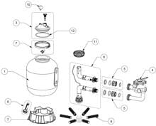 Pentair Anschlussverschraubung-Kit für Sta-rite Cristal-Flo Side Mount ClearPro Filterbehälter