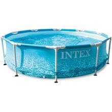 Intex 28206NP Beachside Metall Frame Pool, 305x76cm, rund, blau