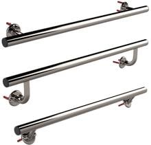 Eichenwald Ideal Haltestange Handlauf, schräge Stützen, Ø 40mm, 100cm, V4A Edelstahl