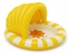 Swim Essentials Happy Sun Kinder Pool mit Baldachin, ab 1-3 Jahren, 100x100x77cm, gelb
