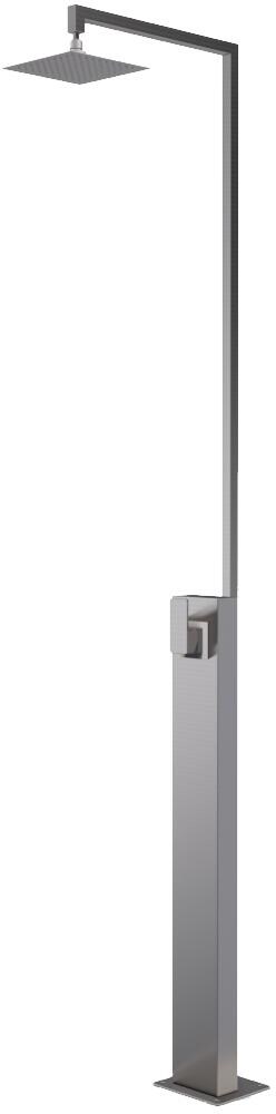 Eichenwald Ideal Gartendusche Menorca, Kalt- und Warmwasserdusche, Edelstahl, WPC