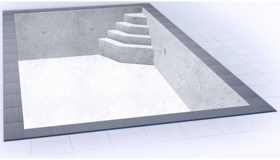Poolfolie Grandliner Celsius für Rechteckbecken mit Ecktreppenausbildung Smaragd rechts, 700x350x150cm, marmor