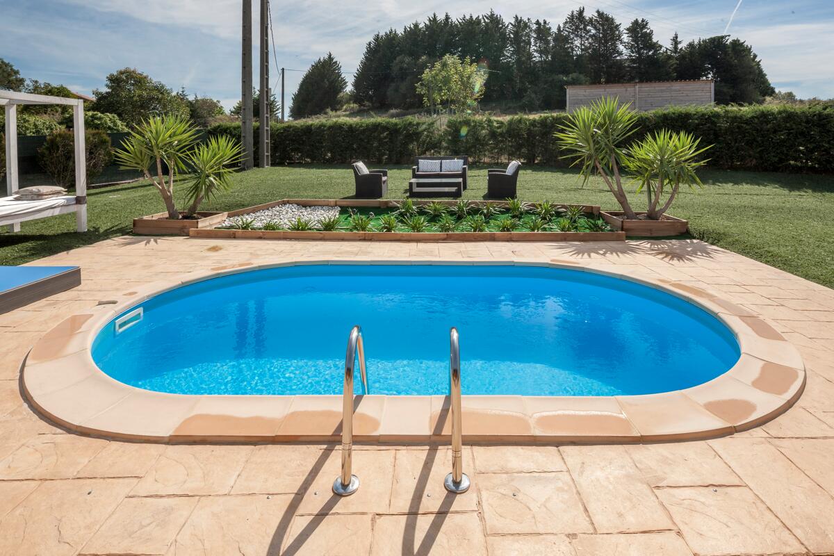 Gre Madagascar Stahlwand-Pool, 800x400x150cm, oval, Sandfilteranlage, grau