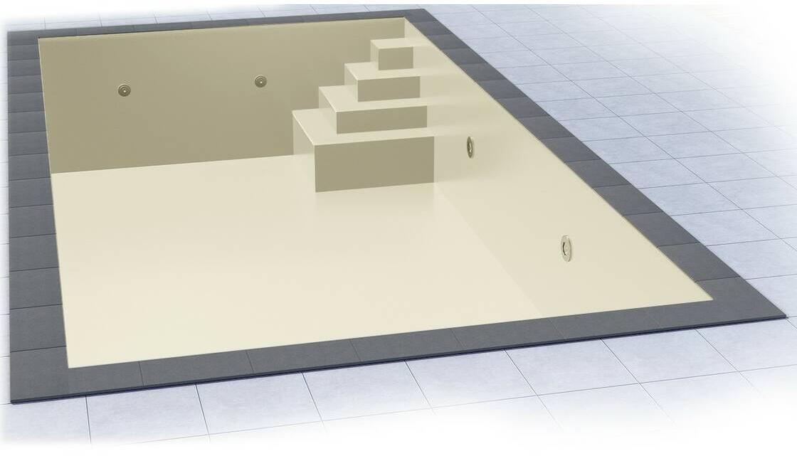 Poolfolie Grandliner Celsius für Rechteckbecken mit Ecktreppenausbildung Smart rechts, 800x400x150cm, sandfarben