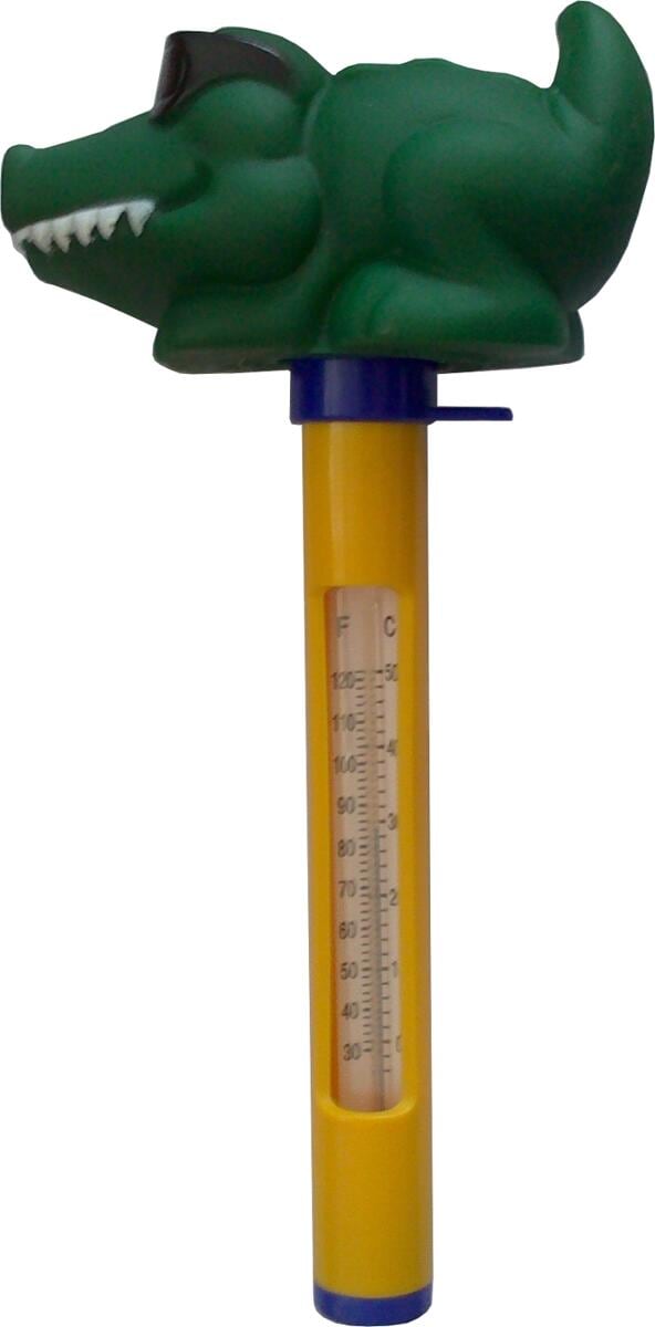 Poolthermometer Wassertemperaturmessung, schwimmend, Motiv Krokodil mit Brille