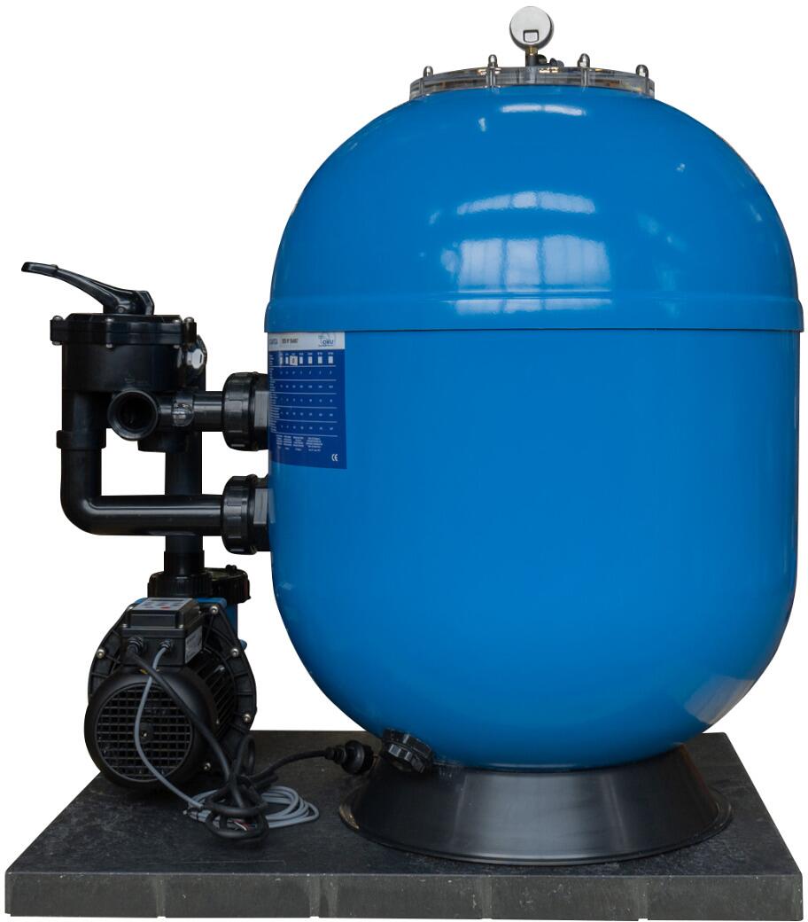 Oku Atlantica Sandfilteranlage mit Badu Alpha Eco Soft Pumpe, 15m³/h bei 8m, Ø 620mm, 6-Wege-Ventil, 230V, blau