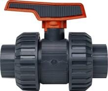 Cepex 2-Wege-Kugelhahn für Poolverrohrung, Klebemuffe Ø 75mm - Klebemuffe Ø 75mm, PVC, grau