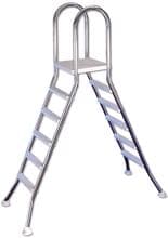Interline Hochbeckenleiter, 5/5 Stufen, Beckenwandhöhe 132cm, Edelstahl