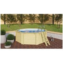 Trend Holz-Pool, 470x470x124cm, achteckig, Sandfilter