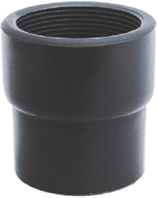 Verbindungsstück Reduktionsstück kurz, Klebestutzen Ø 50mm - Innengewinde 1 1/4", PVC, grau