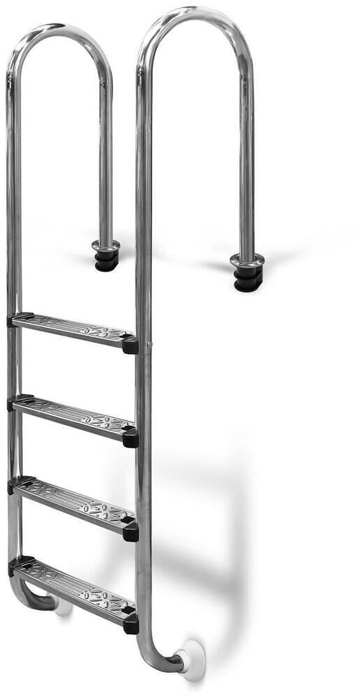 Trendline Einbauleiter Poolleiter, eng, 4-stufig, Beckentiefe 150cm, Edelstahl V2A