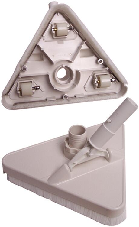 PoolCare Cleany Dreieck Bodensauger mit Bürstenkranz für Pool und Teich, grau