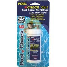 Poolcheck 6 in1 Teststreifen für Poolwasser, Cyanursäure, Gesamtalkalität, pH-Wert, freies Chlor, 50 Stück