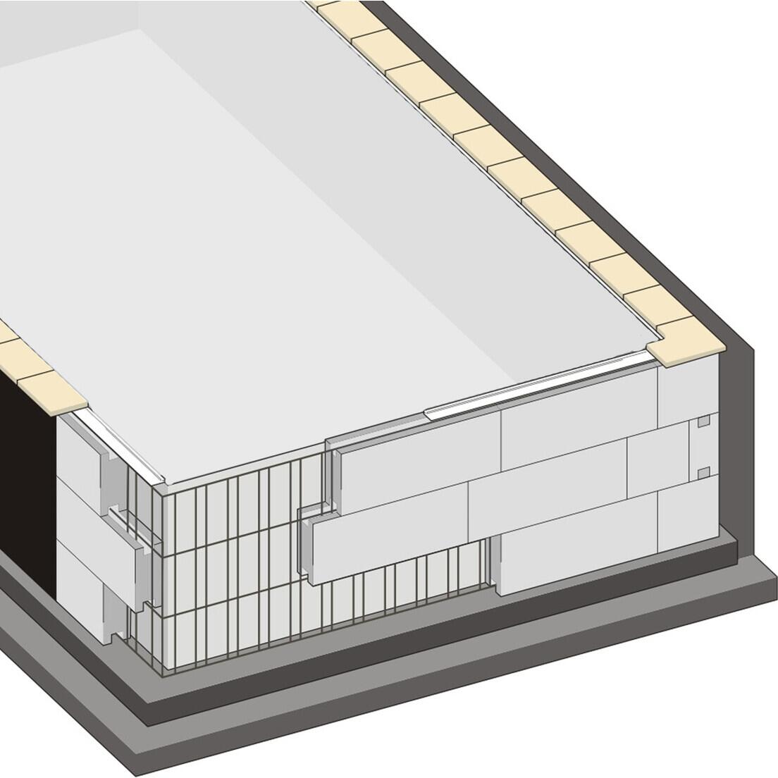 Trend Pool Trendstone Styroporpool Basis Set, 600x300x150cm, rechteckig, EPS40, Innenhülle weiß, Treppe Variofit 58 links mit Sitzbank, Sandfilteranla