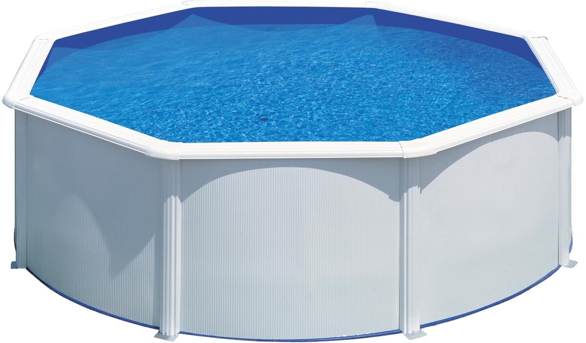 BWT 72954 myPool Feeling Stahlwand-Pool, Ø 460x132cm, rund, Sandfilter, Abdeckplane, weiß