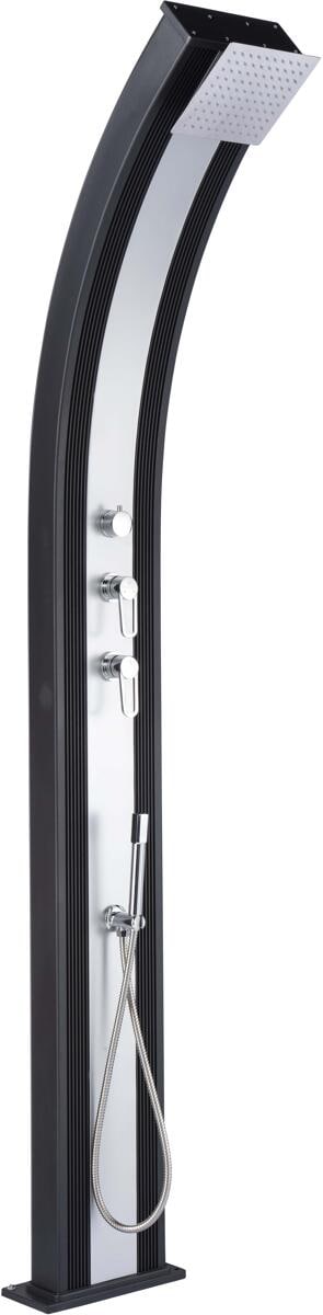 Formidra Dada Curve Hybrid-Dusche, Kalt- und Warmwasserdusche, 40 Liter, anthrazit/Aluminium gebürstet