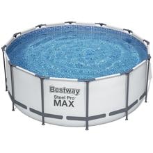 Bestway 56420 Steel Pro Max Frame Pool, 366x122cm, rund, Kartuschenfilter, weiß